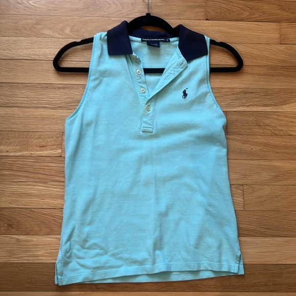 Bundle 2 y2k Ralph Lauren polo tank. Waffle polo shirt - Picture 2 of 4